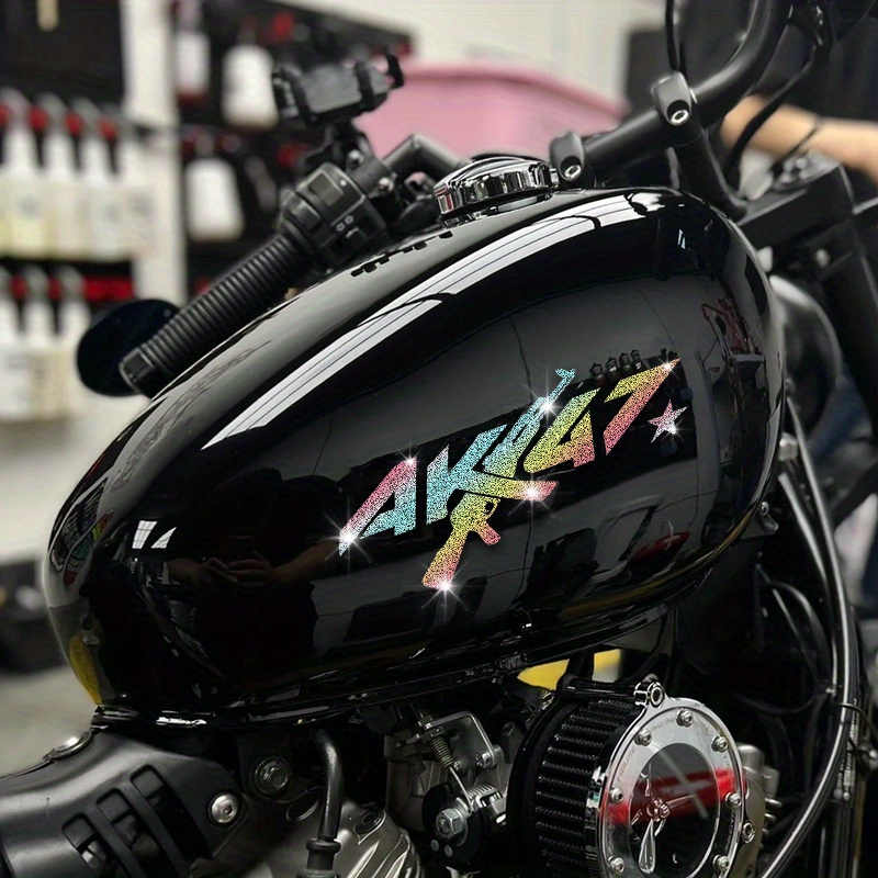 Glitter Vinyl Roll - สติ๊กเกอร์มอเตอร์ไซค์ลายเพชรเทียม AK47 กันน้ำ ทนทาน ผลิตจากไวนิล สำหรับหมวกกันน็อค