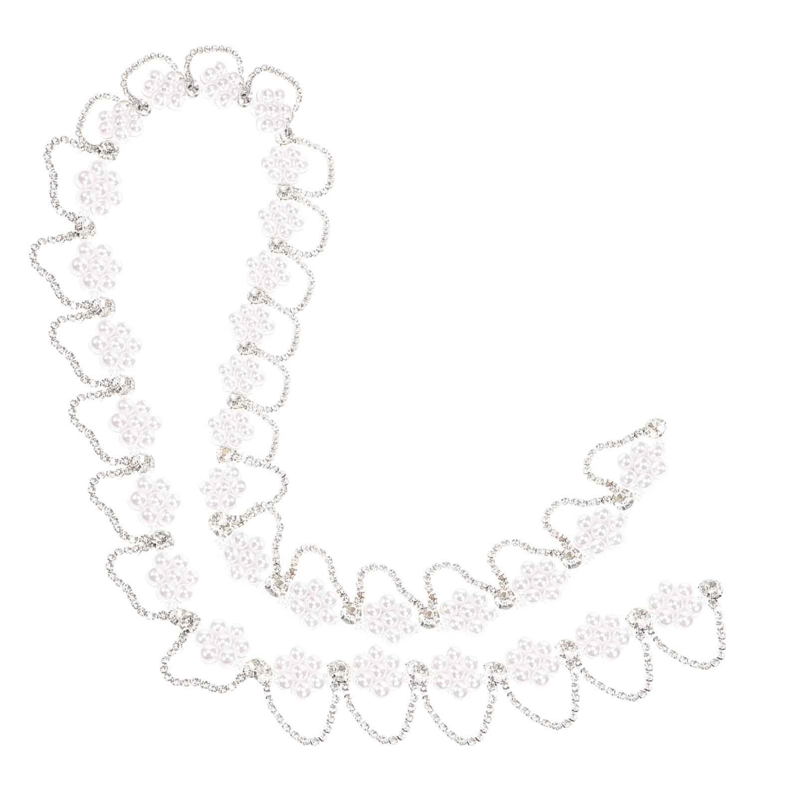 Craft Embellishment - สายโซ่ประดับมุกและคริสตัลคุณภาพพรีเมียมสำหรับตกแต่งเสื้อผ้า ที่คาดผม ชุดเดรส หมวก รองเท้า งานฝีมือ