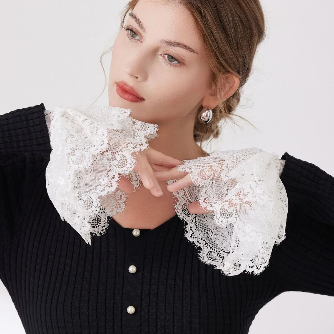 ปลอกแขนลูกไม้แบบถอดได้สำหรับผู - Elastic Lace Trim บทวิจารณ์และราคา