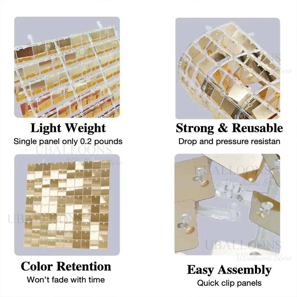 แผงฉากหลังสีแชมเปญโกลด์แบบด้าน - Sequin Fabric Panel บทวิจารณ์และราคา