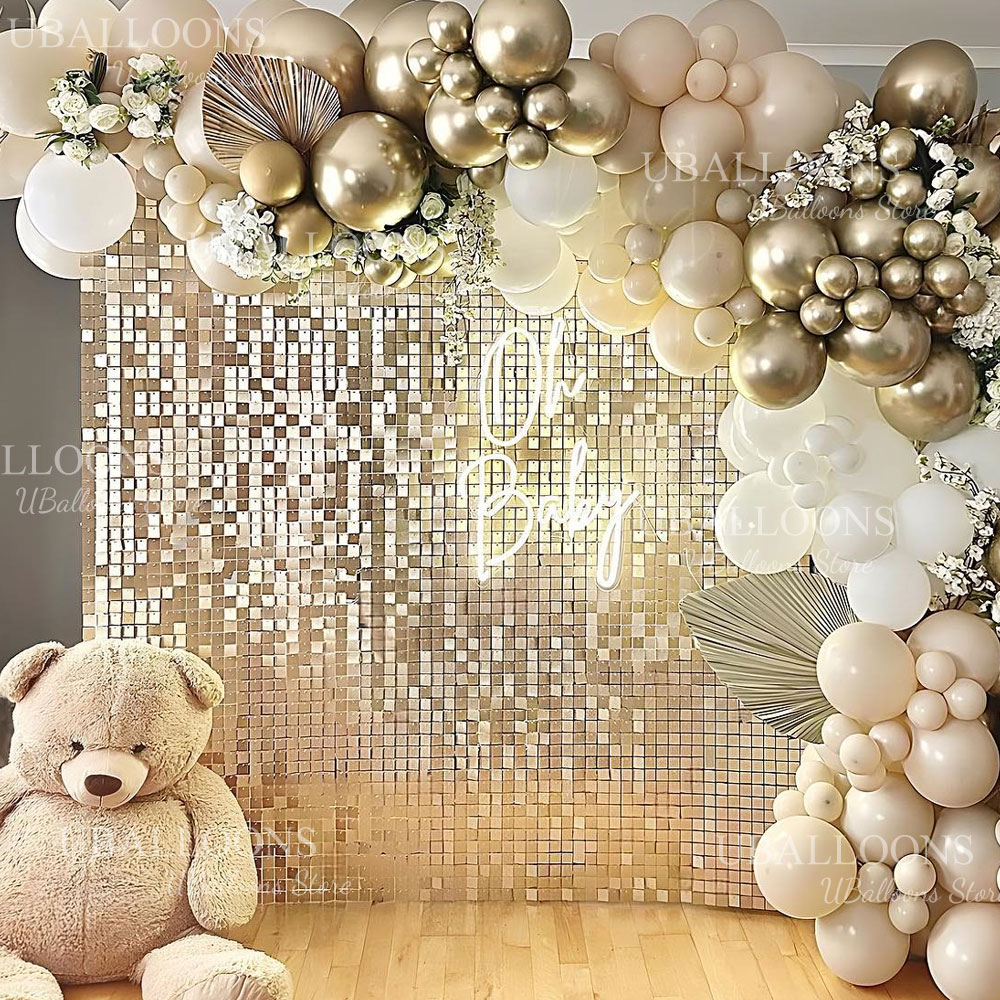 แผงฉากหลังสีแชมเปญโกลด์แบบด้าน - Sequin Fabric Panel บทวิจารณ์และราคา