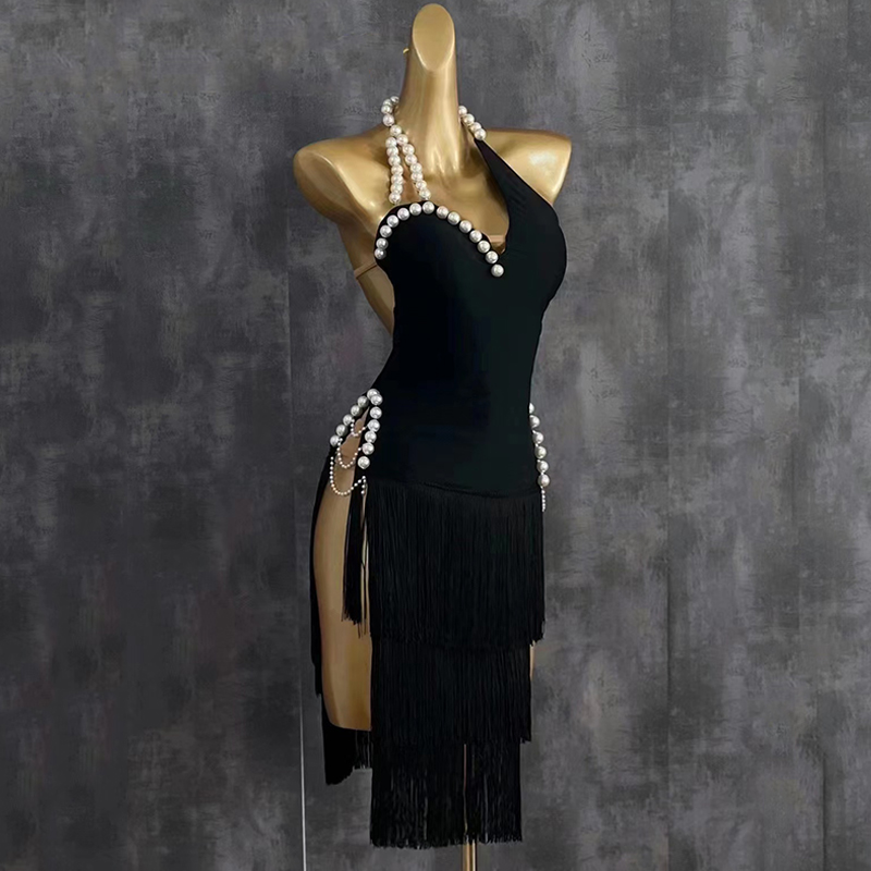 2025 High Endชุดเต้นรําละตินผู - Beaded Trim Fringe บทวิจารณ์และราคา