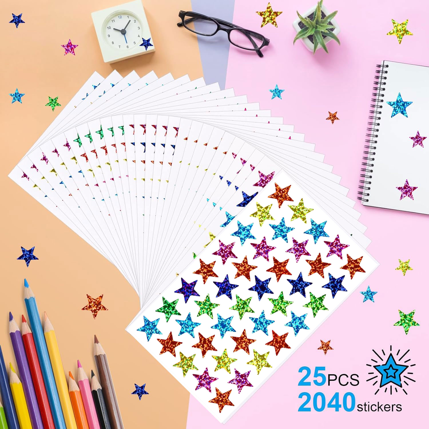 25 แผ่นสติกเกอร์ดาว 2040pcs ดา - Glitter Vinyl Roll บทวิจารณ์และราคา