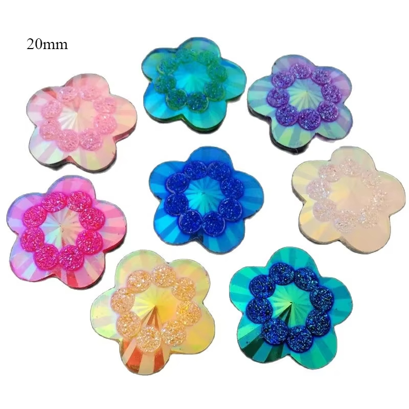20pcs 20mm AB ผสมสีดอกไม้รูป r - Embellishment Glue Craft บทวิจารณ์และราคา