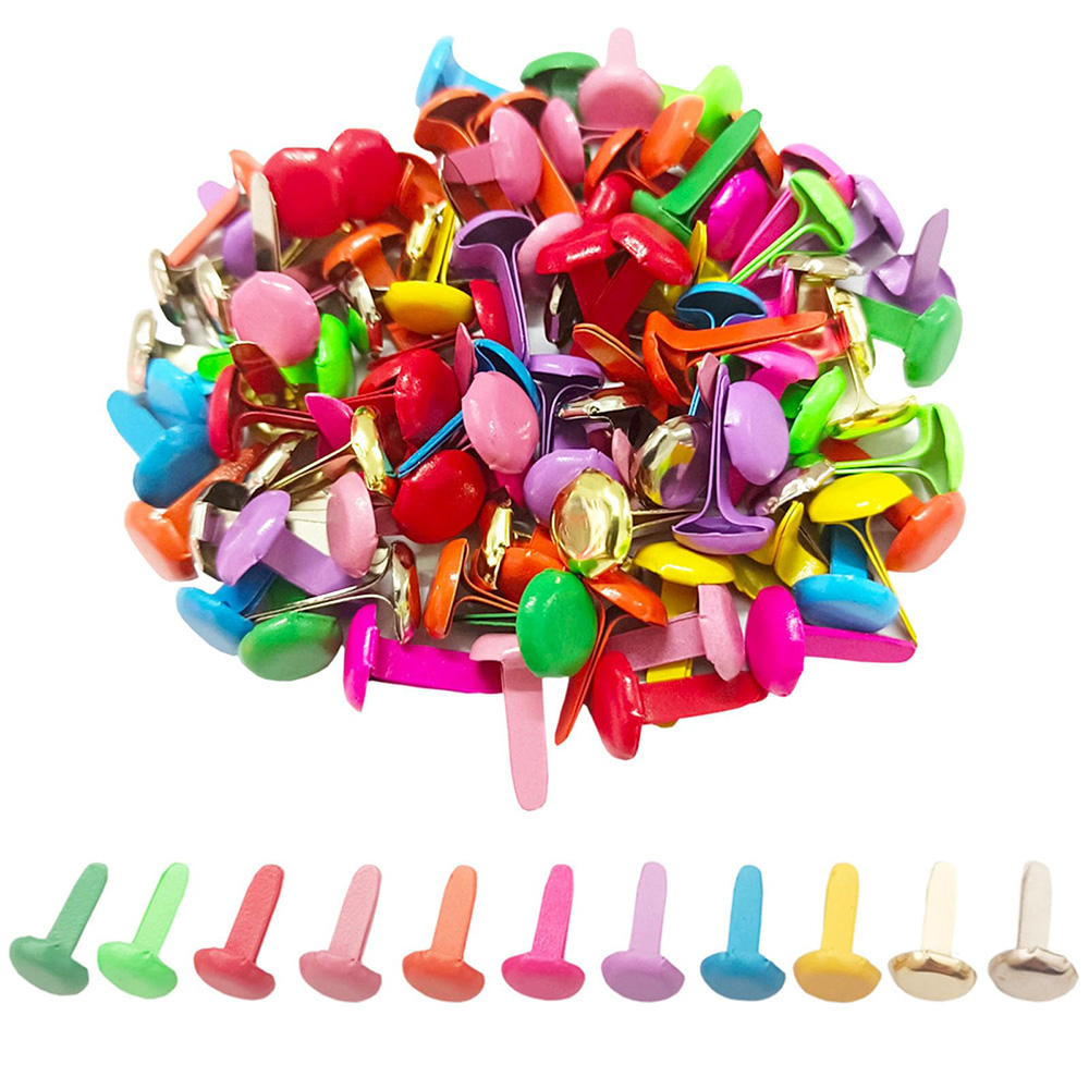 หมุดโลหะทรงกลมลายผสม 100 ชิ้น/ - Embellishments For Scrapbooking บทวิจารณ์และราคา