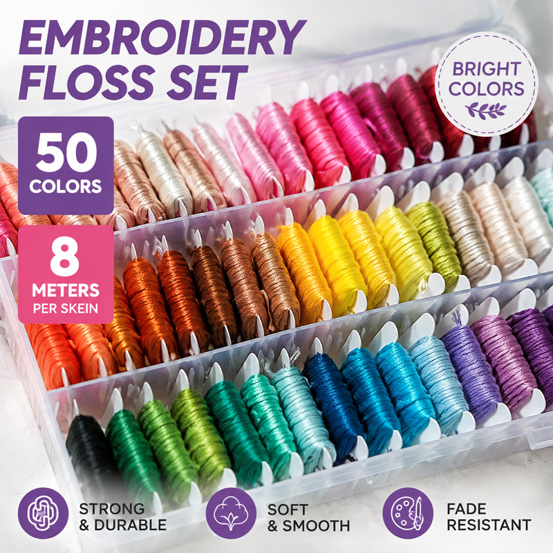 ชุดด้ายปักผ้าฝ้าย 100% พร้อมกล - Embroidery Craft บทวิจารณ์และราคา