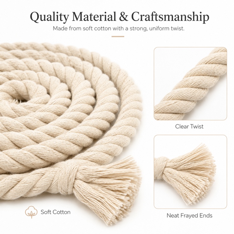 เชือกฝ้ายบิดเกลียวขนาด 5 เมตร  - Cord Trim Twisted บทวิจารณ์และราคา